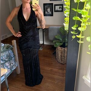 Windsor Black Glitter Maxi Dress